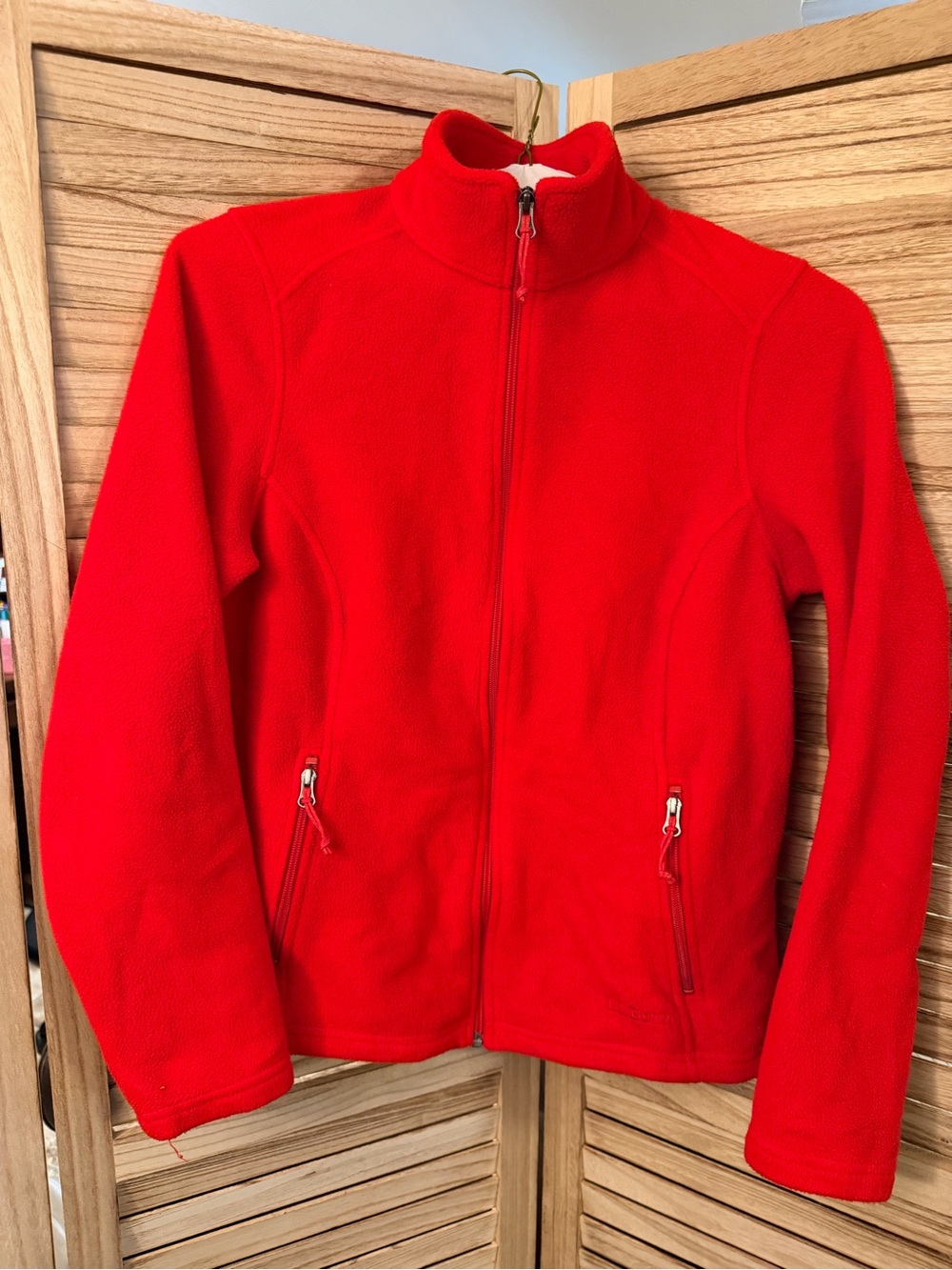 LL Bean Women's Red Full-Zip Fleece Jacket Size S